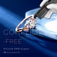 thumbnail image 3 of Anillos de boda MOOSEA Willow Moissanite 1.2 ct D VVS1 plateados, 3 of 7