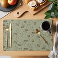 thumbnail image 2 of Sage Green Floral Placemats Set of 12, Vintage Spring Botanical Flowers Placemats for Dining Table, Place Mats for Kitchen Tabletop, Waterproof Wipeable Dining Table Mats Set, 2 of 9