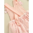 thumbnail image 6 of Newborn Baby Girl Bodysuit Mesh Dress Sleeveless Letter Print Square Collar Romper Dress, 6 of 9