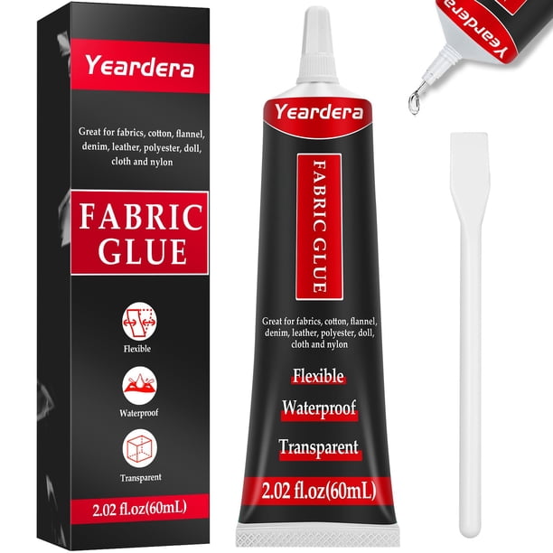 Pegamento para tela Yeardera, permanente, transparente, lavable, 60 g, para ropa