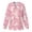Bow Camo Pink, variant on Dachshund Dog Print Women's Long Sleeve Warm-up Scrub Jacket Soft Breathable Fabric, Relaxed Fit, Snap Front Closure, Suitable for Pet Clinic, Hospital, Veterinary Nursing Work Wear
