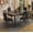 Gray, variant on Asofer Dining Table Set for 4 with PU Chairs, Kitchen Table and Chairs for Dining Room Breakfast Nook, Retro