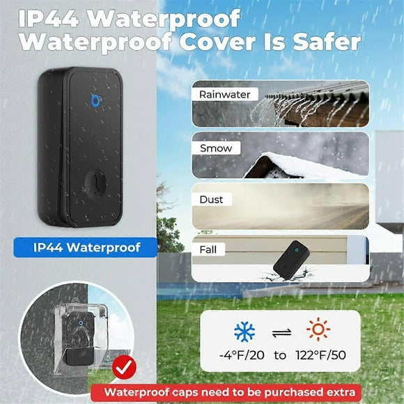 Self Powered Wireless DoorBell No Battery Waterproof Door Bell Chime Ring for Kids Elderly Caller US PLUG