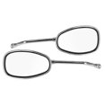 thumbnail image 3 of Retro Motorcycle Rearview Mirror Set for 10mm Thread - L/R Bar Side Mirrors, Black, 3 of 4