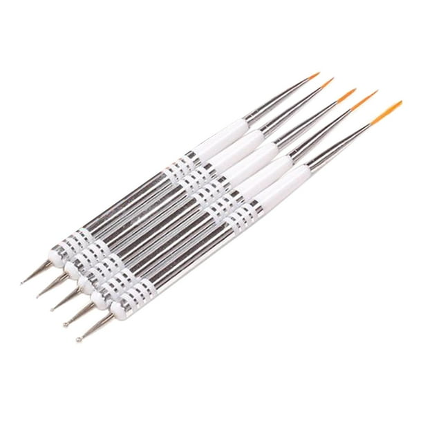 5 uds. de pinceles para decoración de uñas, herramientas para puntear uñas, de bolígrafos para decoración de uñas de , bolígrafos para , blanco Baoblaze Pinceles para uñas