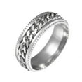 thumbnail image 3 of Bague en Acier Inoxydable Mode avec Bande Extérieure en Sable, Cadeau Merveilleux, 3 of 9