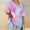 Dark Blue, variant on Drovellove Women's Casual Printed V Neck 3/4 Length Sleeve T-Shirt – Loose Fit Plus Size Top for Home or Office