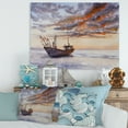 thumbnail image 2 of Wooden Fishing Boat On The Baltic Shore With Evening Clouds 8 in x 12 in Painting Canvas Art Print, by Designart, 2 of 4