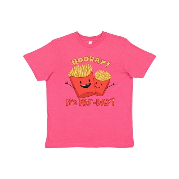 Inktastic Hooray It's Fry-day with Cute Fries Youth T-Shirt