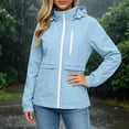 thumbnail image 6 of Cmfcve Rain Jacket for Womens Lightweight Fall Hooded Waterproof Jacket Zip Up Outdoor Hiking Windbreaker with Pockets, 6 of 9