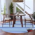 thumbnail image 4 of Blue Ombre Striped Daisy Round Area Rugs Collection 6', Vintage Flowers Abstract Art Non Slip Indoor Circular Throw Runner Rug Floor Mat Carpet for Living Room Dining Table Bedroom Nursery, 4 of 9