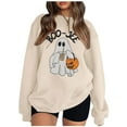 thumbnail image 5 of Boo Jee Halloween Sweatshirts for Women 2025 Long Sleeve Crewneck Cute Ghost Graphic Sweatshirt Pullover Tops, 5 of 7