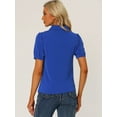 thumbnail image 3 of Top Con Cuello Peter Pan para Mujer Allegra K Azul real XS, 3 of 6