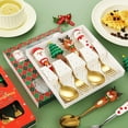 thumbnail image 3 of 4Pcs Christmas Spoon Fork Set,Christmas Cutlery, Coffee Spoons Coffee Stirrer Dessert Spoon Fruit Fork,Xmas Dinner ForksStainless Steel Set with Gift Box, Xmas Tree Santa Snowman Elk Spoons, 3 of 11