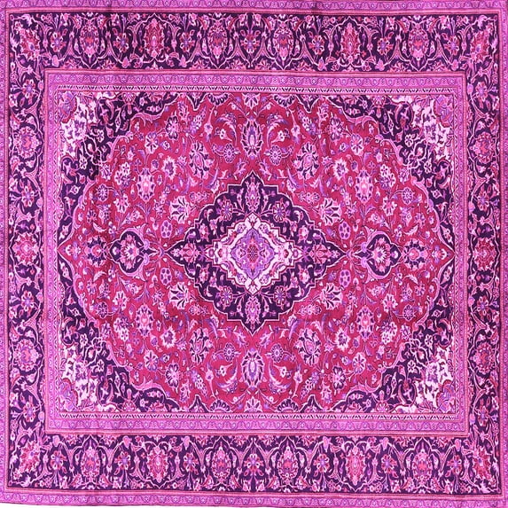 Ahgly Company Indoor Square Medallion Pink Traditional Area Rugs, 8' Square