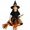 Orange, variant on LYHaoo Girls 3Pcs Halloween Witch Costume, Cute Layered Mesh Tutu Skirt with Witch Hat Broom for Kids Dress Up Party Outfits(6-7 Years)