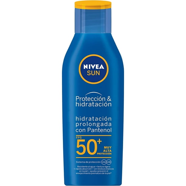 Nivea Sun Protector Solar Corporal Protect & Moisture (200 ml), Bloqueador solar Hidratante Resistente al Agua con FPS 50+, Loción Solar No Grasosa para Todo Tipo de Piel yaoshenbao LED