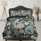 thumbnail image 1 of Colorido azul verde paisley marrón juego de funda nórdica, decoración de la habitación estética ropa de cama, 1 of 4