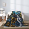 thumbnail image 2 of Throw Blanket for Couch Sofa and Bed, Sunset Sunflower Dog Super Soft Plush Throw Blanket, Fuzzy Cuteness Comfy Warm Washable Flannel Blanket & Throws for All Season, 2 of 5