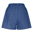 thumbnail image 4 of Uaswgudfs ​Shorts for Women Casual Denim Elastic Waist Drawstring - Lightweight Relaxed Fit Everyday Comfort Jean Short Dark Blue XL, 4 of 7