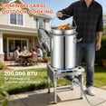 thumbnail image 2 of ARC  200,000 BTU Propane Burner with Foldable Legs, Heavy Duty Stainless Steel Outdoor Gas Cooker for Turkey Fry, Seafood Boil, & Homebrewing, High Pressure 20PSI Regulator & Steel Braided Hose, 2 of 7