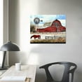 thumbnail image 4 of ARISTURING Farmhouse Barn Canvas Wall Art Country Windmill Landscape Prints Picture Kitchen Decor Watercolor Rustic Red Old Farm Painting Framed Artwork for Bathroom Living Room Home Decoration, 4 of 6