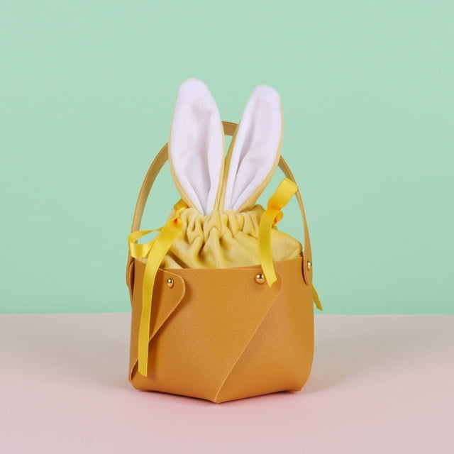 BotaniNest Easter Bunny Party Tote With Handle For Candy Eggs And Holiday Celebration