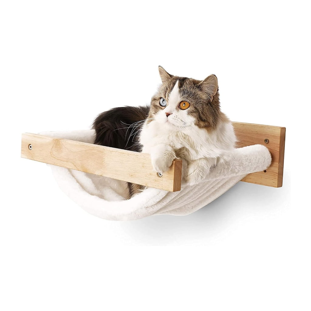 Wall Mount Cats Perches Wooden Bed Natural Materials for Pet Healths and Environmental Friendliness in Homes
