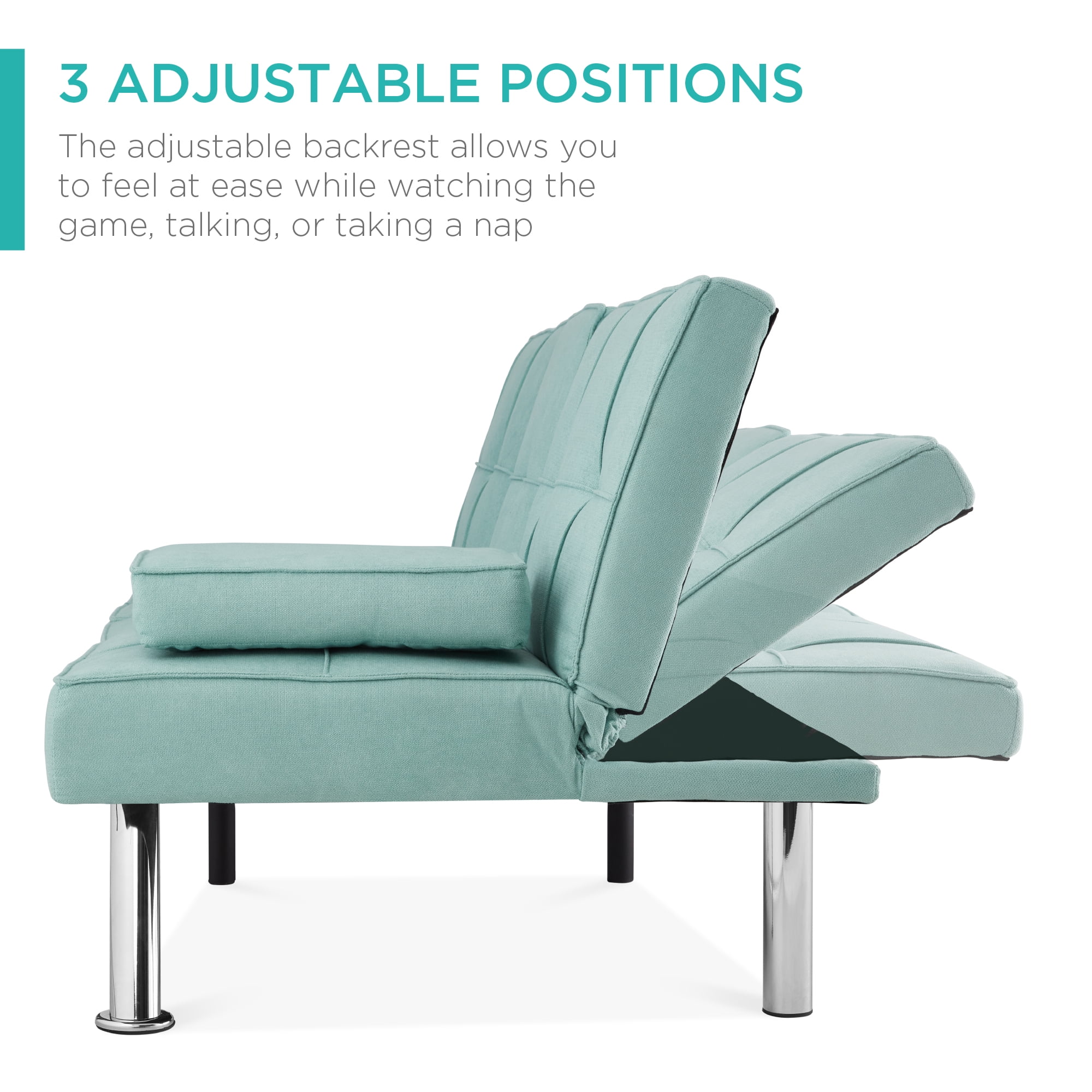 Tu futón, tus reglas: Sofá futón, sofá convertible con reposabrazos, sillón  reclinable para sala de estar con la máxima comodidad y flexibilidad