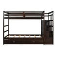thumbnail image 3 of Bellemave Bunk Bed with Trundle and Stairs, Solid Wood Twin Over Twin Bunk Bed with 4 Storage Drawers for Teens Adults (Espresso), 3 of 9