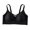 Black, variant on Turilly Bras Womens Ribbed Round Neck Wireless Bra With Thin Straps And Center Cutout Everyday Bras