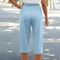 thumbnail image 6 of XuJwPNcy Women's Summer Capri Sweatpants Casual Sports Cropped Lounge Pants High Waisted Athletic Joggers with Pockets, 6 of 6