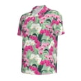 thumbnail image 2 of Balery Orchids Flowers Printed Men’s Short Sleeve Polo Shirt, Midweight Men's Shirt,Golf Polo shirts -X-Large, 2 of 9