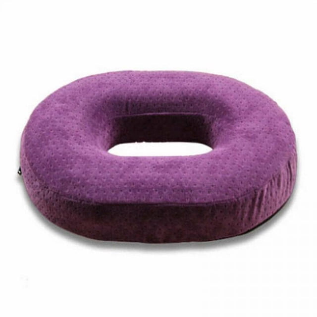 Cojín de asiento de silla con anillo de espuma viscoelástica para aliviar el dolor de coxis púrpura LingWen 8390615239103