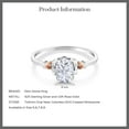 thumbnail image 5 of Gem Stone King 925 Silver and 10K Rose Gold White Moissanite Engagement Ring for Women | 0.90 Cttw | Oval 7X5MM | Gemstone Birthstone | Size 5, 5 of 5