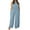 Light Blue, variant on Summer Boho Overalls for Women 2025 Turtleneck Loose Casual Sleeveless Solid Color Plus Size Baggy Stretchy Rompers Jumpers with Pockets