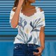 thumbnail image 2 of Blusa superior sexy de manga corta con retazos de encaje con cuello en V de verano para mujer OAVQHLG3B Store  lin121212, 2 of 4