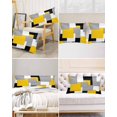 thumbnail image 6 of Hokiten Pillow Cases Standard Size Set of 2, Lumbar Pillow Covers, Yellow Grey Black Geometric Satin Pillowcases with Zipper for Hair/Skin, Middle Century Art Abstract Aesthetics 20x26 Inches, 6 of 6