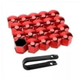 thumbnail image 1 of koolsoo 2x20 Pcs Écrou de Roue de Voiture Couverture d'Écrou de Boulon de Protection Décoration Extérieure Universelle avec Outil à Clip Capuchons de Boulons Antirouille Capuchon de Vis de Moyeu de Boulon de Pneu, Rouge 19mm, 4 Pcs, 1 of 9