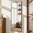 thumbnail image 7 of SEETHRUGLIMMER 64"x 21.25" Rectangle Full Length Mirror Metal Frame Floor Mirror with Stand, Black, 7 of 7