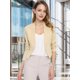 thumbnail image 2 of Día de San Patricio Chaqueta Corta Casual De Negocios De Oficina De Trabajo Sin Cuello Para Mujer Beige S, 2 of 6