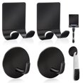 thumbnail image 1 of Diesisa Soporte para Maquinilla de Afeitar Acero Inoxidable 304 para Ducha + Ganchos de Pared Adhesivos Pegajosos Resistentes al Agua Premium para Colgar Toallas Abrigo Gorro (Pack de 2+2) - Negro, 1 of 6