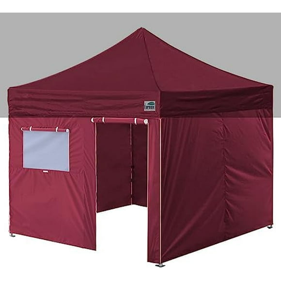 Eurmax USA Full Zippered Walls for 10 x 10 Easy Pop Up Canopy Tent Enclosure Sidewall Kit with Roller Up Mesh Window and Door 4 Walls ONLY NOT Including Frame and Top(Burgundy)