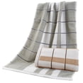 thumbnail image 3 of OULII Striped Hand Towels 2Pcs Cotton Washcloths for Face Good Breathability Wash Resistant, 3 of 6
