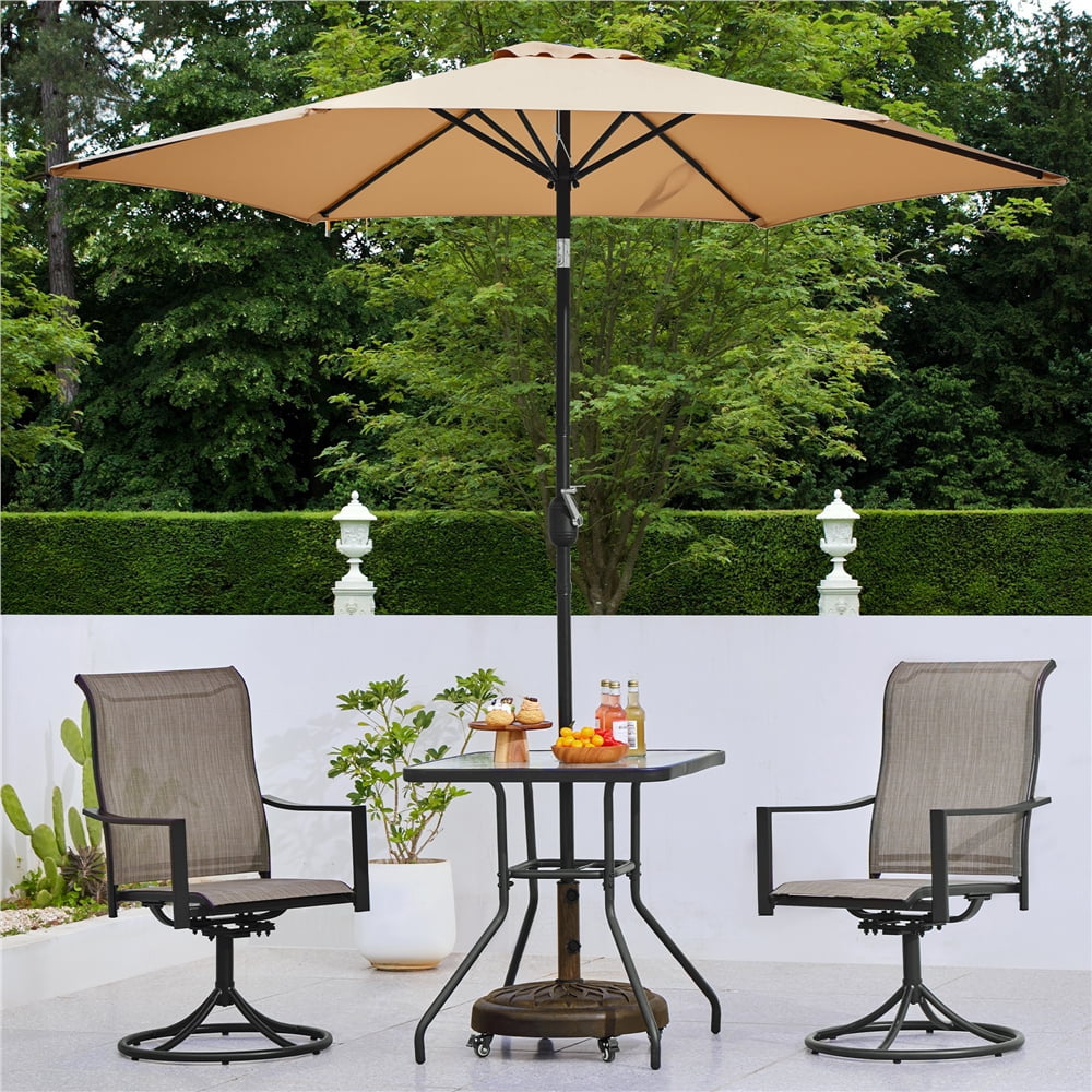 Yaheetech 45 lb Outdoor Patio Rolling Market Umbrella Base Stand, Bronze