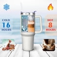 thumbnail image 2 of Dog Mom 40 oz Tumbler, Paw Print Stainless Steel Handle Straw, 40oz Cup Cup Gift for Women, 2 of 5
