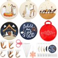 thumbnail image 1 of Tigeen 5 juegos de kits de bordado cristiano para principiantes, adultos y niños, kit de bordado de punto de cruz para Navidad con instrucciones, aro de bordado, aguja, hilo de colores, enhebrador de, 1 of 3