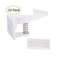 thumbnail image 1 of Pestillos de seguridad para niños con cerradura de gabinete, paquete de 10 de fácil instalación (blanco), 1 of 4