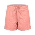 thumbnail image 6 of Womens Shorts Plus Size Casual Summer Beach Drawstring With Pockets Loose Cute Vacation Trendy Cargo Gym Bike Pull On Jogger Pink Short Pants Sizes S, 6 of 7