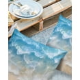 thumbnail image 3 of Outdoor Waterproof Pillow Covers Pack of 2, Abstract Gradient Beach Blue Water Ripple Scenery Decorative Throw Pillowcases Cushion Covers for Garden Patio Tent Sofa Couch, 26x26 inch, 3 of 8